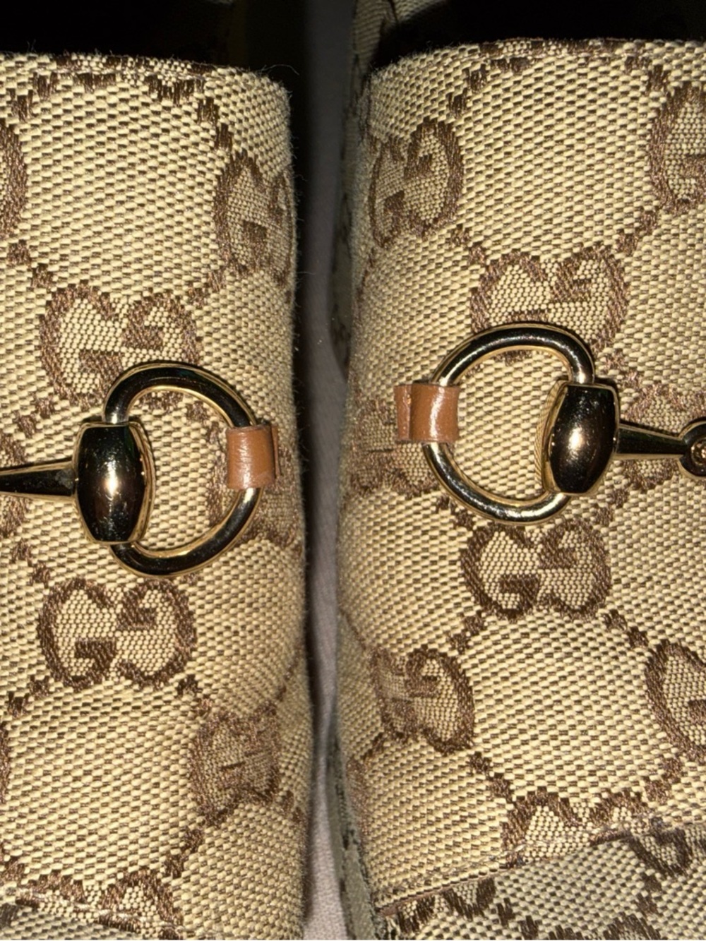 Gucci Tan GG Canvas Horsebit Mules - Picture 6 of 9
